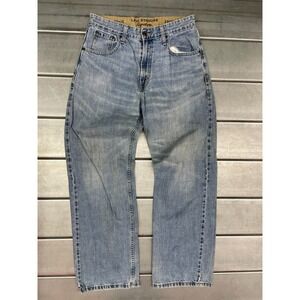Signature Levi Strauss Loose Straight Jeans Mens 30x31 Blue Light Wash Denim